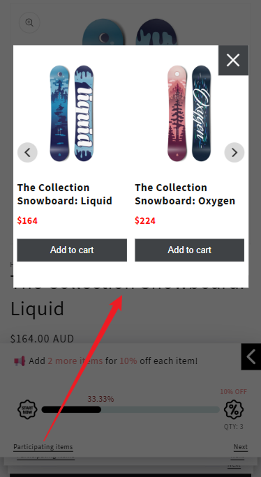Eligible Items & Discount Progress Bar